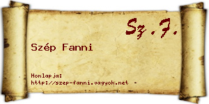Szép Fanni névjegykártya