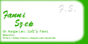 fanni szep business card